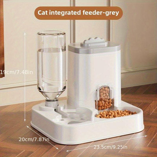 Automatic Cat Dog Water Dispenser Integrated Bowl, Automatic Water Feeder, 0.26-2.64 Gallon Capacity, No Battery Needed, Modern Design, Easy Clean